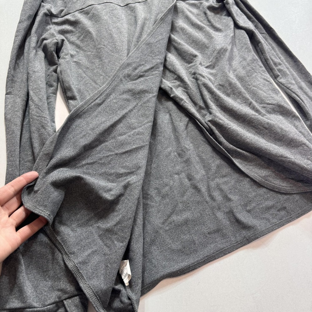 DESO Hoodie Womens Large Gray Lightweight Pullover Longline Wrap Hem Made USA - Picture 8 of 9